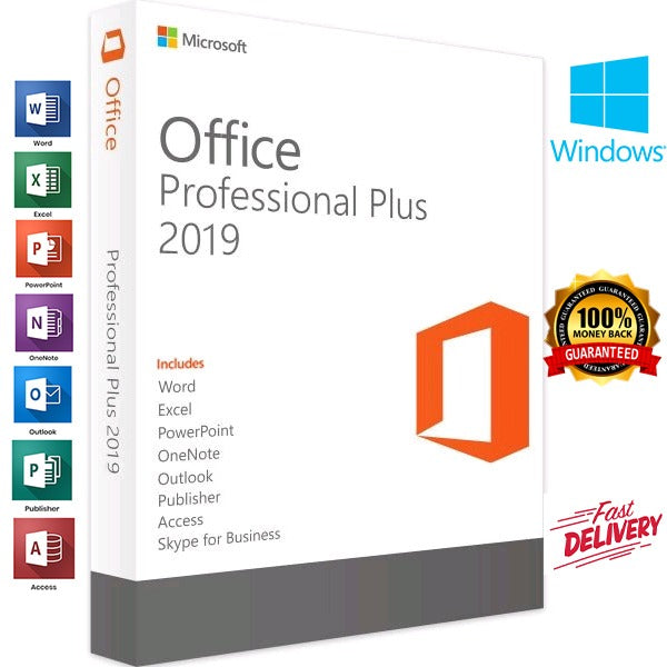 Microsoft Office 2019 Pro Plus 32/64 Bit Lifetime License Genuine Key  For 1PC